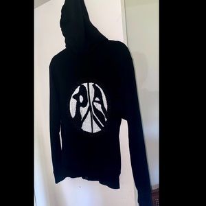 Palm Angels Beaded Embroided Zip Up Hoodie